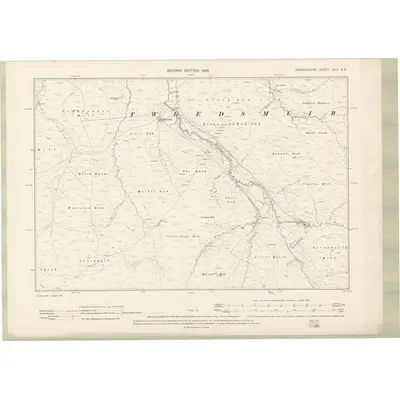 1897 Map of Peebles-shire Sheet XXIII.SE, 1900 Print