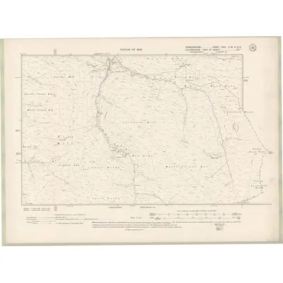1906 Map of Peebles-shire Sheet XXIV.SW & SE, 1909 Print