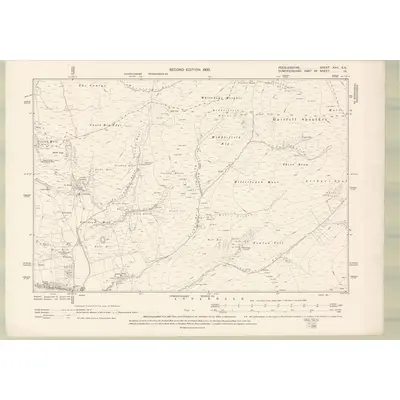 1897 Map of Peebles-shire Sheet XXV.SE, 1900 Print