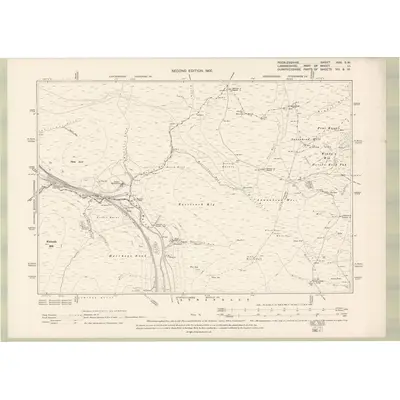 1897 Map of Peebles-shire Sheet XXV.SW, 1900 Print