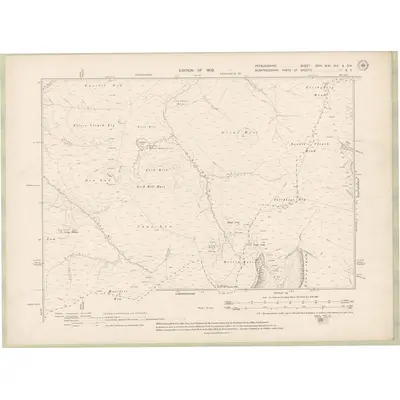 1906 Map of Peebles-shire Sheet XXVI.NW & SW, 1909 Print