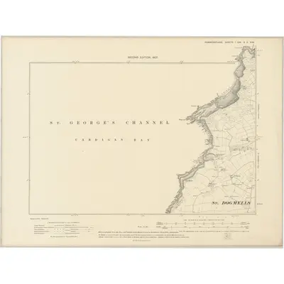 1904 Map of Pembrokeshire I.SW & II.NW, 1907 Print