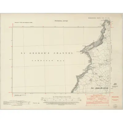 1948 Map of Pembrokeshire I.SW & II.NW, 1953 Print