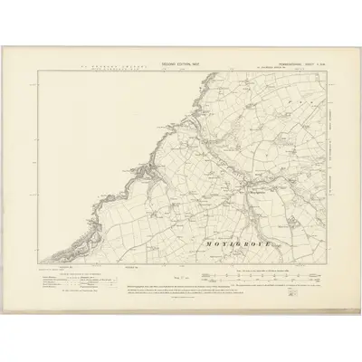 1904 Map of Pembrokeshire II.SW, 1907 Print