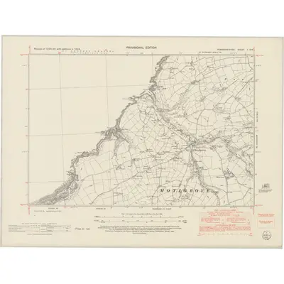1948 Map of Pembrokeshire II.SW, 1953 Print