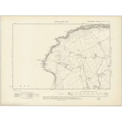 1906 Map of Pembrokeshire IIa.SE & V.NE, 1908 Print