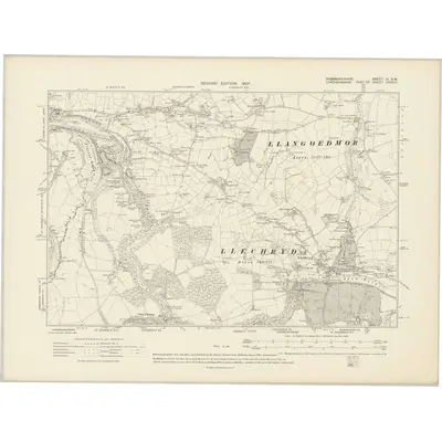 1904 Map of Pembrokeshire III.SW, 1907 Print