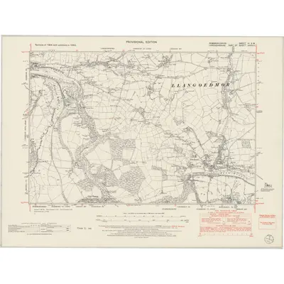 1948 Map of Pembrokeshire III.SW, 1953 Print