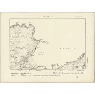 1906 Map of Pembrokeshire IV.SE, 1908 Print