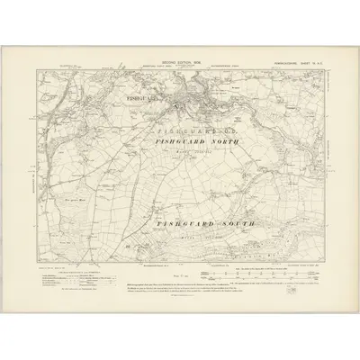 1906 Map of Pembrokeshire IX.NE, 1908 Print