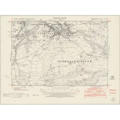 1948 Map of Pembrokeshire IX.NE, 1953 Print