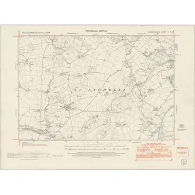 1948 Map of Pembrokeshire IX.NW, 1953 Print