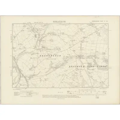 1906 Map of Pembrokeshire IX.SE, 1908 Print