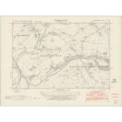 1948 Map of Pembrokeshire IX.SE, 1953 Print