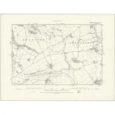 1887 Map of Pembrokeshire IX.SW, 1888 Print