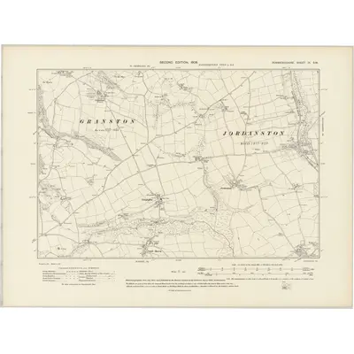1906 Map of Pembrokeshire IX.SW, 1908 Print