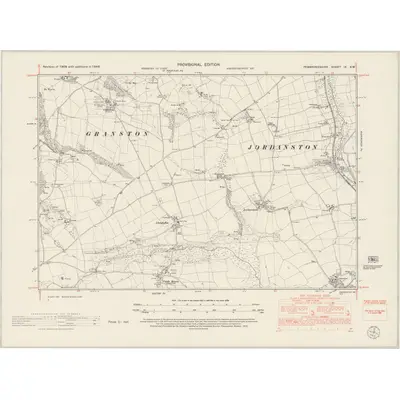 1948 Map of Pembrokeshire IX.SW, 1953 Print