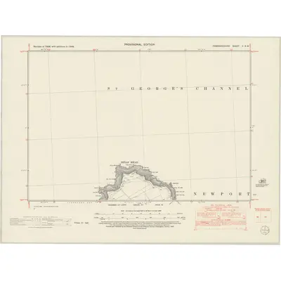 1948 Map of Pembrokeshire V.NW, 1953 Print