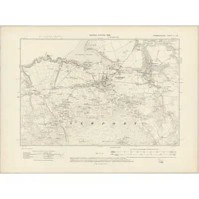1906 Map of Pembrokeshire V.SE, 1908 Print
