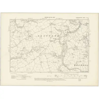 1904 Map of Pembrokeshire VI.NE, 1907 Print