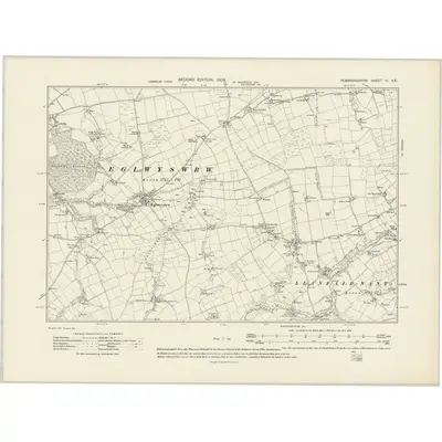 1904 Map of Pembrokeshire VI.SE, 1908 Print