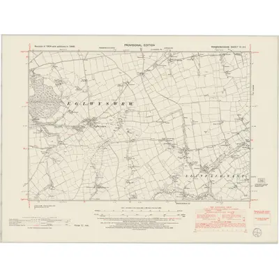 1948 Map of Pembrokeshire VI.SE, 1953 Print