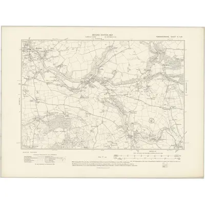 1904 Map of Pembrokeshire VI.SW, 1907 Print