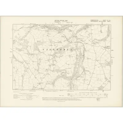 1904 Map of Pembrokeshire VII.NW, 1907 Print
