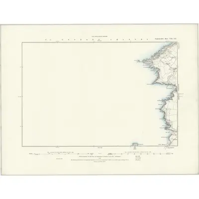 1887 Map of Pembrokeshire VIII.NE, 1888 Print