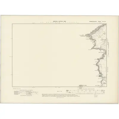 1906 Map of Pembrokeshire VIII.NE, 1908 Print