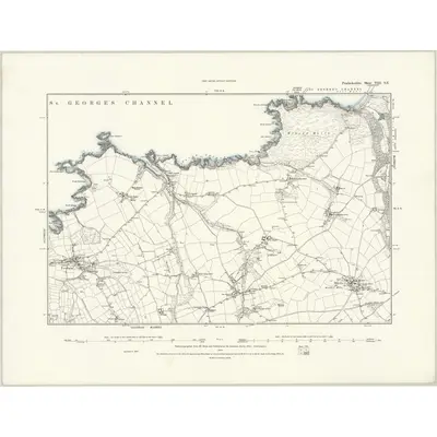 1887 Map of Pembrokeshire VIII.SE, 1888 Print