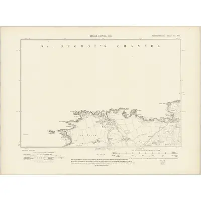1906 Map of Pembrokeshire VIII.SW, 1908 Print