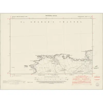 1948 Map of Pembrokeshire VIII.SW, 1953 Print