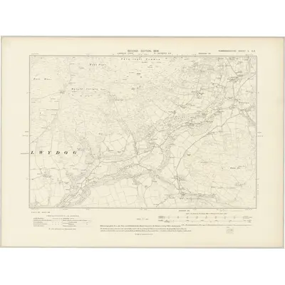 1906 Map of Pembrokeshire X.NE, 1908 Print