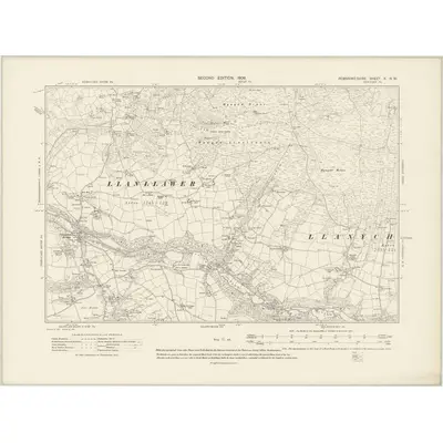 1906 Map of Pembrokeshire X.NW, 1908 Print
