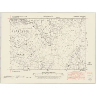 1948 Map of Pembrokeshire X.SE, 1953 Print