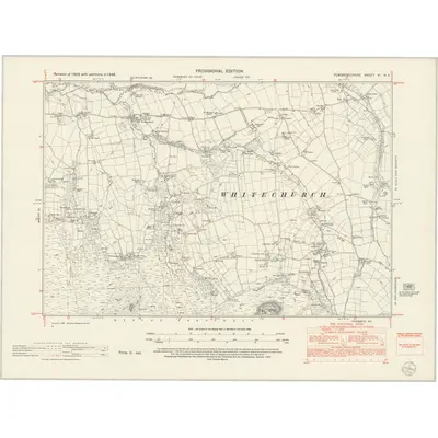 1948 Map of Pembrokeshire XI.NE, 1953 Print