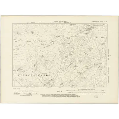 1905 Map of Pembrokeshire XI.SE, 1908 Print