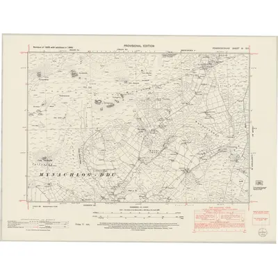 1948 Map of Pembrokeshire XI.SE, 1953 Print