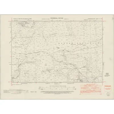 1948 Map of Pembrokeshire XI.SW, 1952 Print