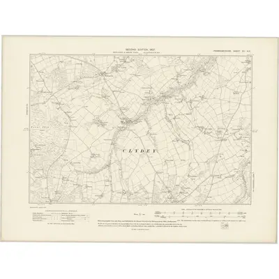 1904 Map of Pembrokeshire XII.NE, 1907 Print