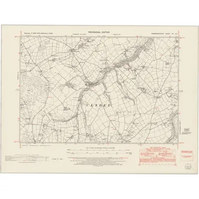 1948 Map of Pembrokeshire XII.NE, 1953 Print
