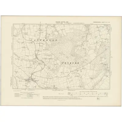 1904 Map of Pembrokeshire XII.NW, 1907 Print
