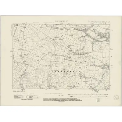 1904 Map of Pembrokeshire XII.SW, 1950 Print