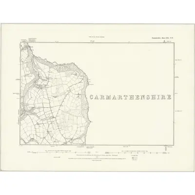 1887 Map of Pembrokeshire XIII.NW, 1888 Print