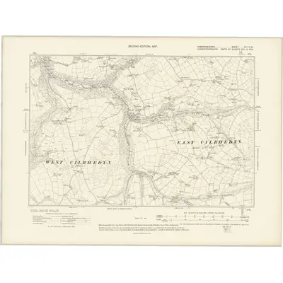 1904 Map of Pembrokeshire XIII.NW, 1907 Print