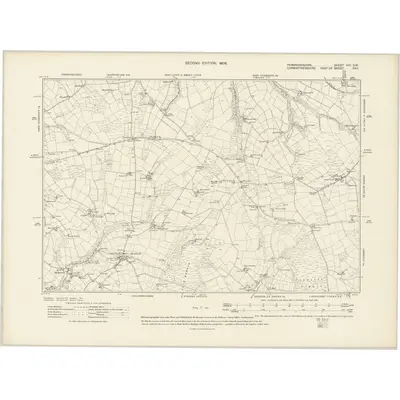 1905 Map of Pembrokeshire XIII.SW, 1908 Print