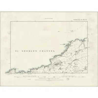 1887 Map of Pembrokeshire XIV.NW & NE, 1888 Print