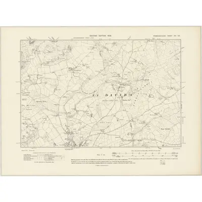 1906 Map of Pembrokeshire XIV.SE, 1908 Print