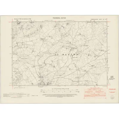 1948 Map of Pembrokeshire XIV.SE, 1953 Print